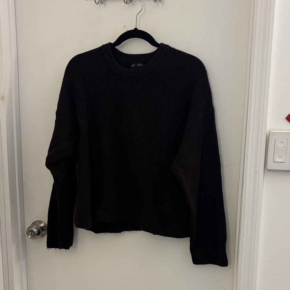 GAP Chocolate Brown Ribbed Crewneck Sweater